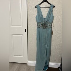 Elegant Blue Sleeveless Dress
